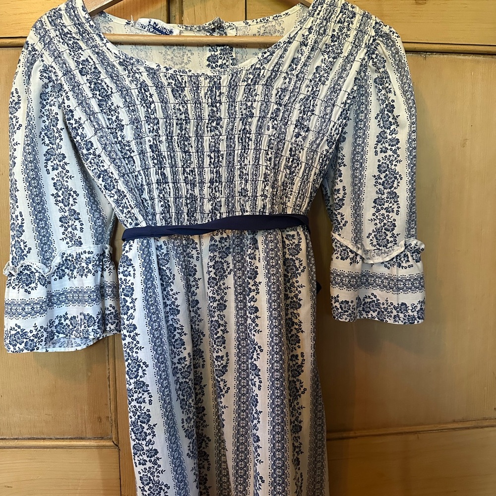 Vintage Blue and White Floral Blouse